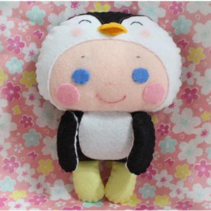Little Penguin Kid And Fish Fish - Pdf Doll..